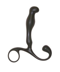 P Zone Prostate Massager with Extra Reach Black