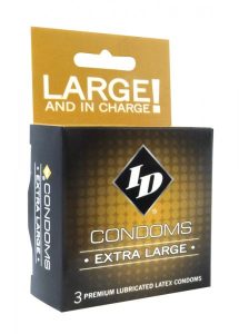 ID Extra Large Condom 3 Pack Latex Condoms