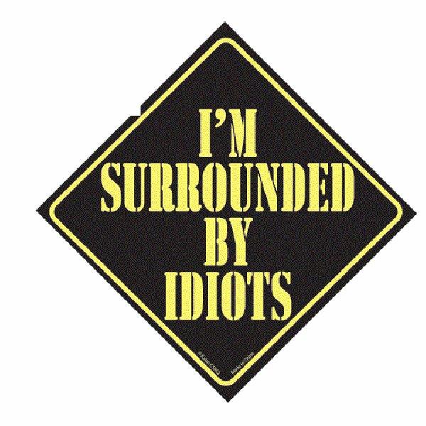 I'm Surrounded By Idiots Car Window Sign
