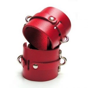 Ankle Cuffs Leather Red