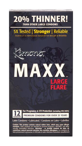 Kimono Maxx Large Flare Condoms 12 Pack