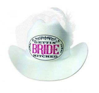 Gettin Hitched Mini Bride Hat White