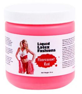 Liquid Latex Fluorescent Red 16oz Body Paint
