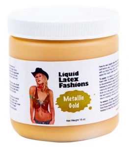 Liquid Latex Body Paint Metallic Gold 16oz