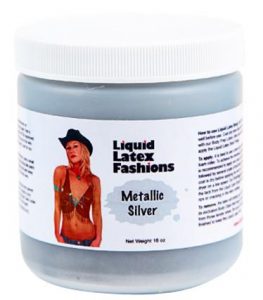 Liquid Latex Body Paint Metallic Silver 16oz
