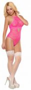 KEYHOLE TEDDY PINK L/XL (NEON LACE) BLK LITE