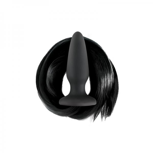 Filly Tails Black Silicone Butt Plug