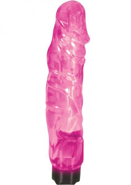 Crystal Cock Big Boss Light Up Tip Pink Vibrator