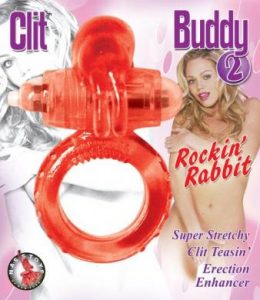 Clit Buddy 2 Rockin Rabbit Cock Ring Red