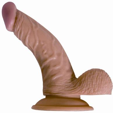 All American Whopper Vibrating 7" Dildo with Balls - Beige