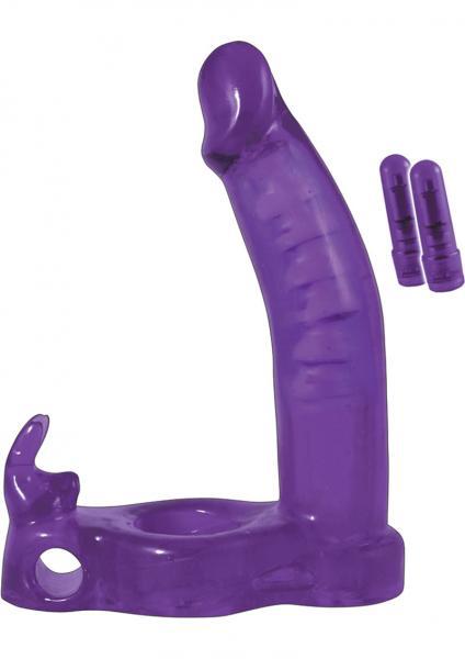 Double Penetrator Rabbit C Ring - Purple