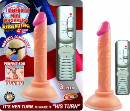 All American Mini Whoppers 4in Straight Vibrating Dong