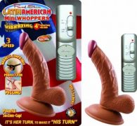 Latin 4 Inches Curved Dong Balls Vibrations Brown