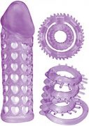Cock Kit Sleeve Extender And Cockrings - Lavender