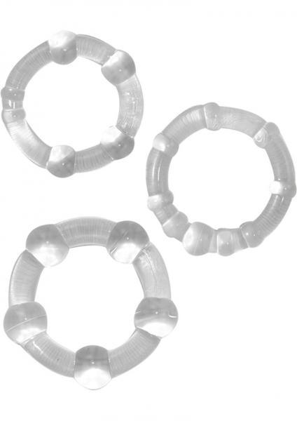 Beaded C Rings Clear 3 Pack