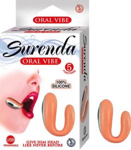 Surenda Silicone Oral Vibe 5 Function USB Rechargeable Waterproof - Beige