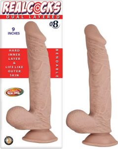 Real Cocks Dual Layered #8 Beige 9 inches Dildo