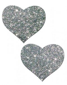 Heart Silver Glitter Pasties O/S