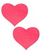 Heart Neon Pink Pasties O/S
