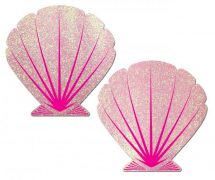 Mermaid Glitter Pink Seashell Pasties O/S