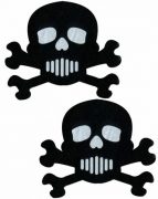 Skull Crossbones Black White Pasites O/S