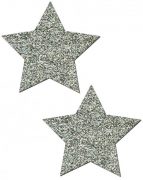 Rockstar Silver Glitter Star Pasties O/S