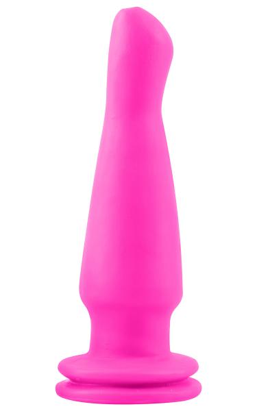 Neon Vibrating Butt Plug Pink