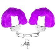 Neon Furry Cuffs Purple Handcuffs
