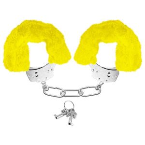 Neon Furry Cuffs Yellow Handcuffs