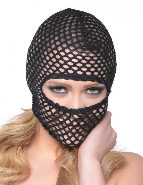 Fetish Fantasy Fishnet Hood O/S Black