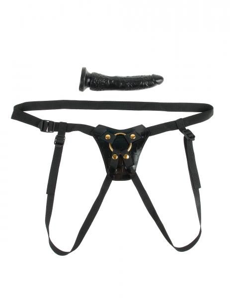 Gold Designer Strap On with Dildo