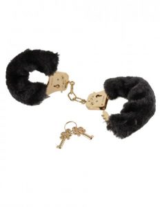 Deluxe Furry Cuffs Black Handcuffs