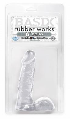 Basix Rubber Works 6 Inch Dong Clear