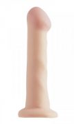 Basix Rubber 6.5 inches Dong Suction Cup Beige