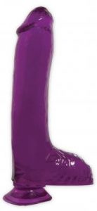 Basix Rubber Works 8 Inches Dong Suction Cup Purple