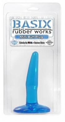 Basix Rubber Works Mini Butt Plug 4.5 Inch Blue