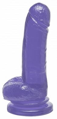 Basix Rubber Works 8 inches Purple Suction Cup Dong