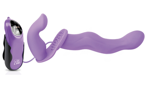 Vibrating Silicone Penetrix Dual Ended Dildo - Purple