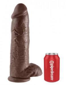 King C*ck 12 Inch C*ck With Balls - Brown