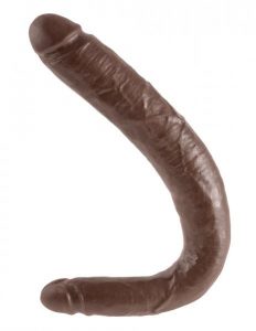 16 Inch Tapered Double Dildo - Brown