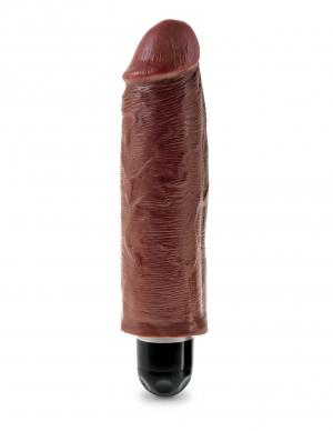 King Cock 6 inches Vibrating Stiffy Brown
