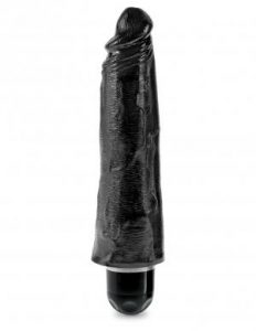 King Cock 8 inches Vibrating Stiffy Black