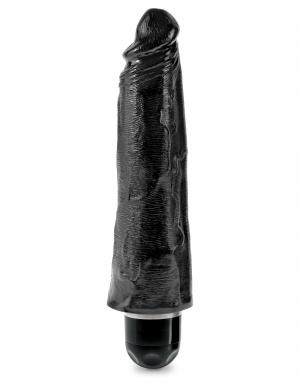 King Cock 8 inches Vibrating Stiffy Black