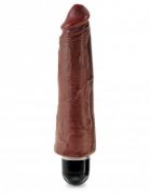 King Cock 8 inches Vibrating Stiffy Brown