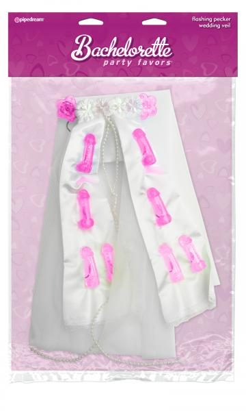 Bachelorette Flashing Pecker Bridal Veil