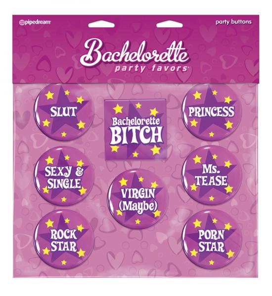 Bachelorette Party Favors Party Buttons 8 Count