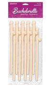 Bachelorette Party Favors Dicky Sipping Straws Beige 10pc.