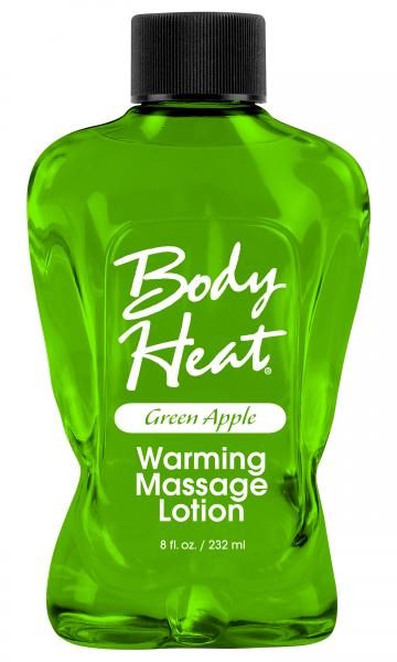 Body Heat Warming Massage Lotion Green Apple 8oz