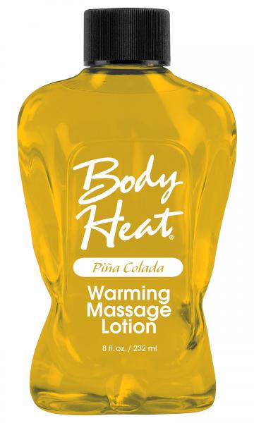 Body Heat Warming Massage Lotion Pina Colada 8oz