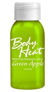 Body Heat Warming Massage Lotion Green Apple 1oz